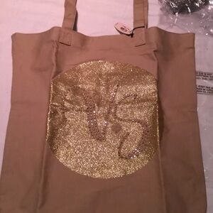 Victoria’s Secret Tan/gold tote hand bag NWT